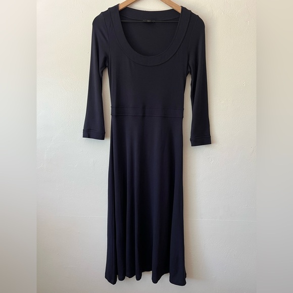 COS Navy Scoop Neck Midi Dress - Picture 1 of 4